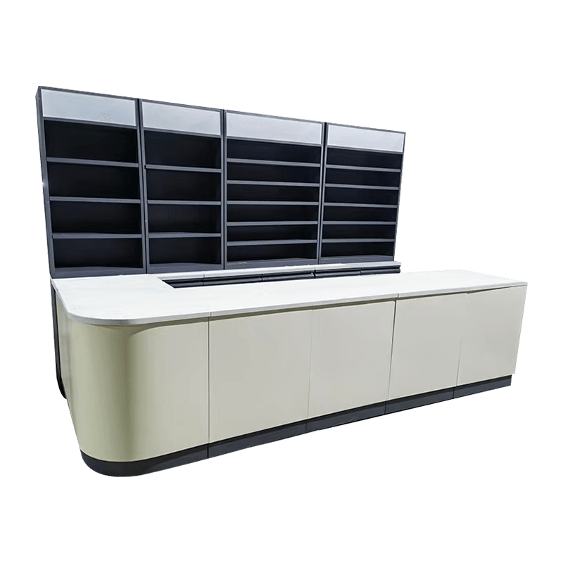 Nagy kapacitású tároló kisbolt-pénztári kijelzőpultok