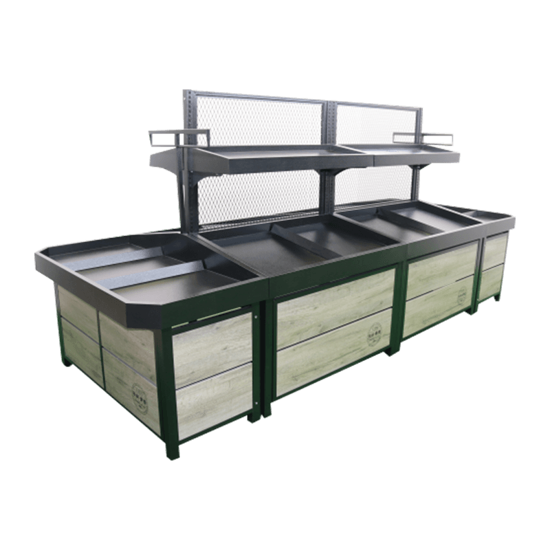 Jól látható zöldség-gyümölcs állvány